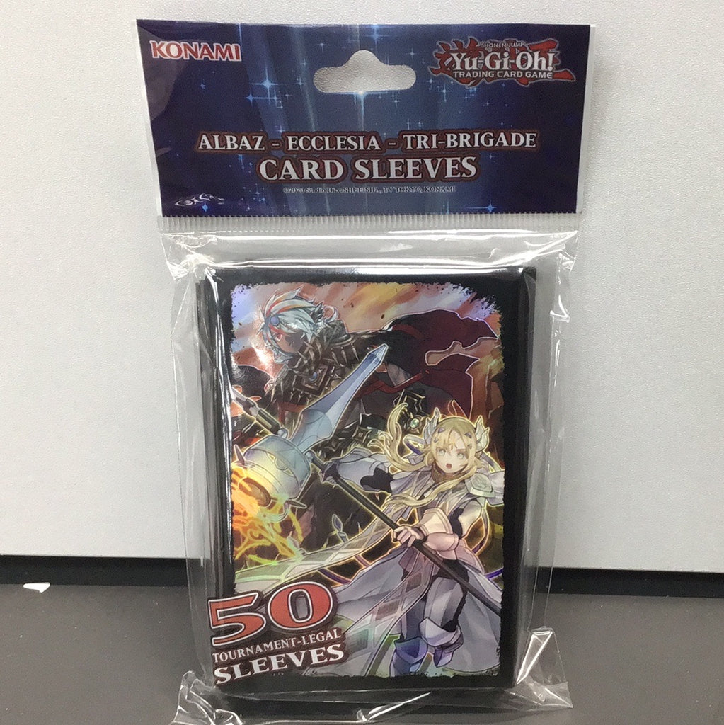 albaz - ecclesia - tri-brigade card sleeves Amazon.com: YuGiOh Trading Card Game Albaz Ecclesia Brigade Card Sleeves  [50 Count] : Toys & Games main image 0