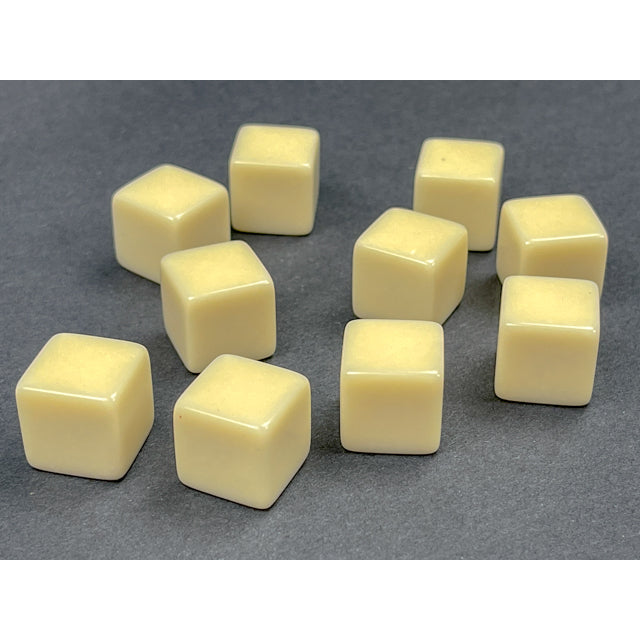 Chessex – Opaque Polyhedral Bag of 10 Blank Ivory d6