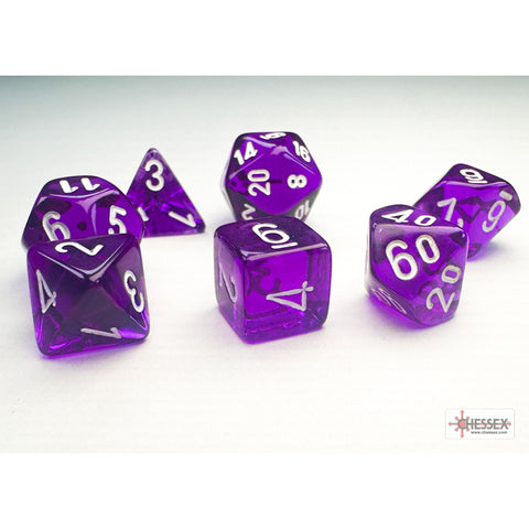 Chessex: Minihedral - Translucent Purple/White | Available Now