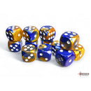 Chessex: 16mm D6 Dice Block - Gemini Blue-Gold/White | Available Now