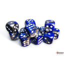 Chessex: 16mm D6 Dice Block - Gemini Blue-Steel/White  | Available Now