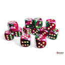 Chessex: 16mm D6 Dice Block - Gemini Green-Purple/Gold | Available Now