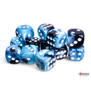 Chessex: 16mm D6 Dice Block - Gemini Black-Shell/White | Available Now