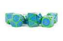 Metallic Dice Games: 16Mm Metal Dice Set - Green with Blue Enamel | Available Now