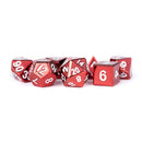 MDG – Metal Dice: Red with White Numbers 16mm Poly Set