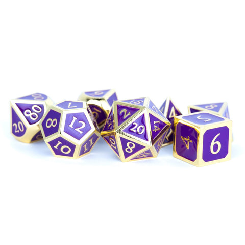MDG – Metal Enamel Dice: Gold with Purple Enamel
