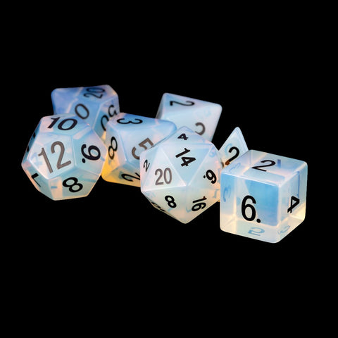 Metallic Dice Games: Handcrafted 16mm Stone - Opalite Dice | Available Now