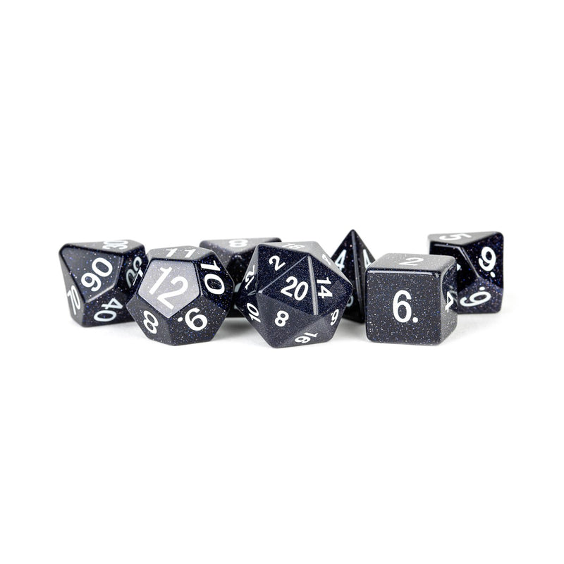 Metallic Dice Games: Handcrafted 16mm Stone - Blue Sandstone Dice | Available Now