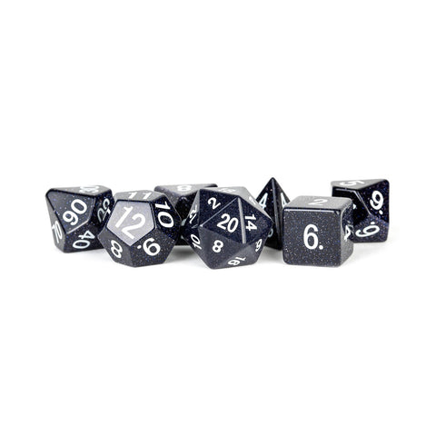 Metallic Dice Games: Handcrafted 16mm Stone - Blue Sandstone Dice | Available Now