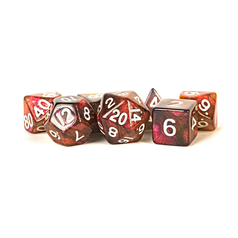 Fanroll: 16mm Acrylic Poly Dice Set - Stardust- Supervolcano | Available Now