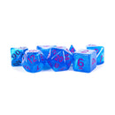 Fanroll: 16mm Acrylic Poly Dice Set - Stardust- Blue with Purple Number | Available Now