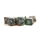 Metallic Dice Games: 16mm Acrylic Poly Dice Set - Stardust - Gray with Silver Number | Available Now