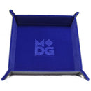 FanRoll Fold up Velvet Dice Tray w/PU Leather Backing 10x 10 - Blue