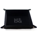 FanRoll Fold up Velvet Dice Tray w/PU Leather Backing 10x 10 - Black