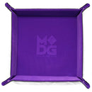 FanRoll Fold up Velvet Dice Tray w/PU Leather Backing 10x 10 - Purple