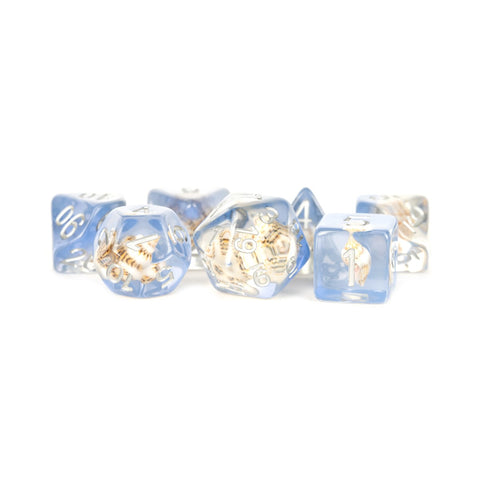 Metallic Dice Games: 16mm Resin Poly Dice Set - Sea Conch | Available Now