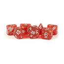 Metallic Dice Games: 16mm Resin Poly Dice Set - Icy Opal Red | Available Now