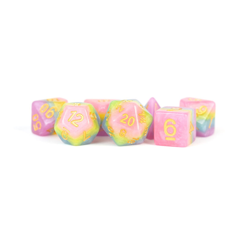 Fanroll: 16mm Resin Poly Dice Set - Pastel Fairy | Available Now