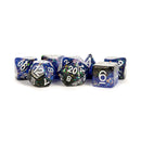 Metallic Dice Games: 16mm Resin Poly Dice Set - Blue/Black | Available Now