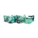 Metallic Dice Games: 16mm Resin Poly Dice Set - Teal/Black | Available Now