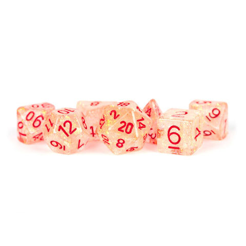 Metallic Dice Games: 16mm Resin Poly Dice Set - Red | Available Now