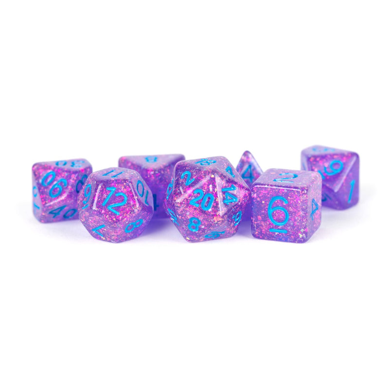 Fanroll: 16mm Resin Poly Dice Set - Flash Purple | Available Now