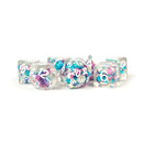 Metallic Dice Games: 16mm Resin Poly Dice Set - Gradient Purple/Teal/White | Available Now