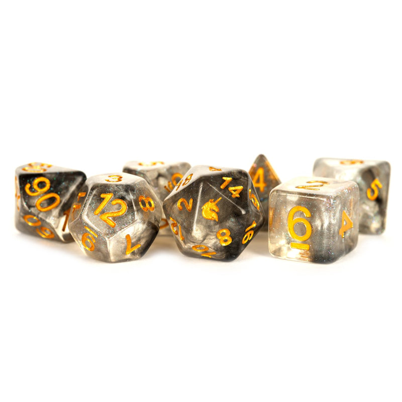 Metallic Dice Games: 16mm Resin Poly Dice Set -  Rogue Rage | Available Now