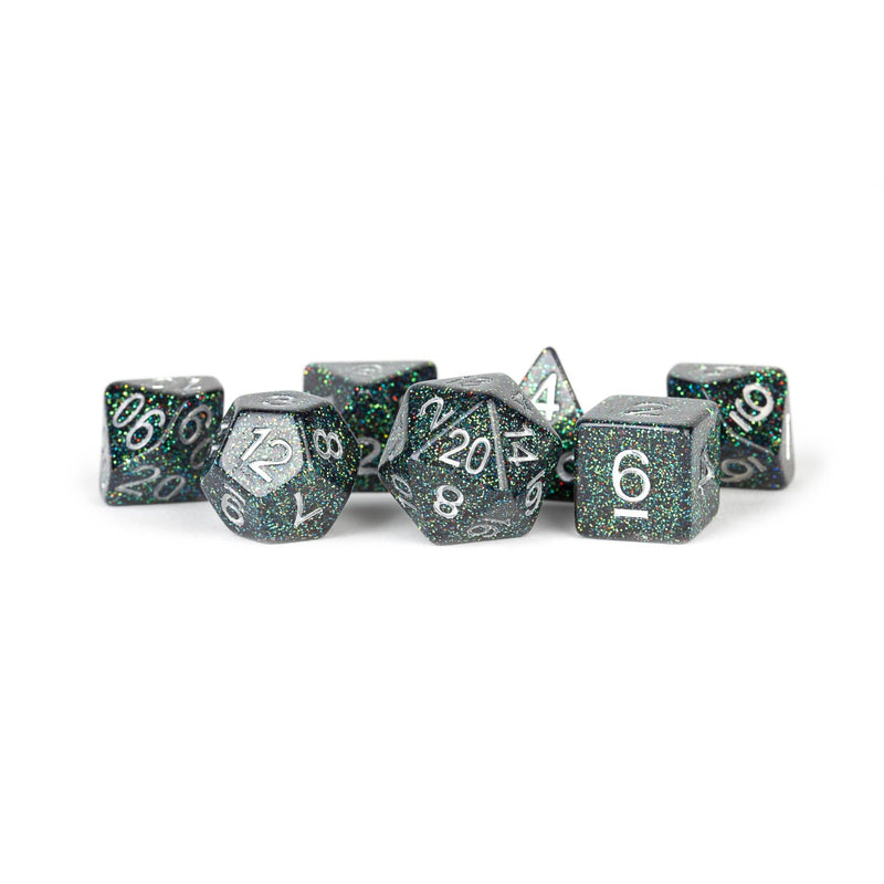 Metallic Dice Games: 16mm Resin Poly Dice Set - Astro Mica | Available Now