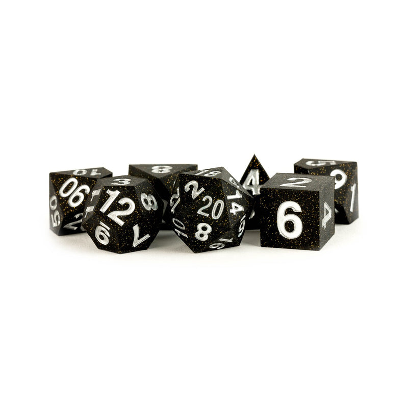 FanRoll: 16mm Silicone Rubber Dice Set - Gold Scatter | Available Now