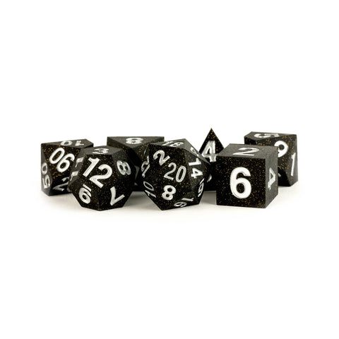 FanRoll: 16mm Silicone Rubber Dice Set - Gold Scatter | Available Now