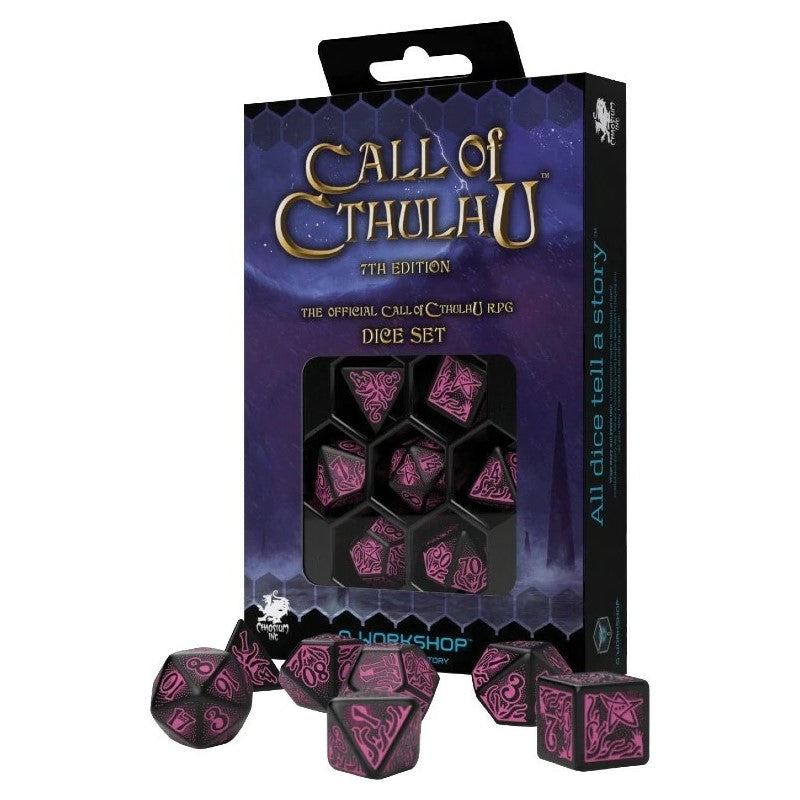 Q Workshop: Call of Cthulhu 7th Edition - Black & Magenta Dice | Available Now