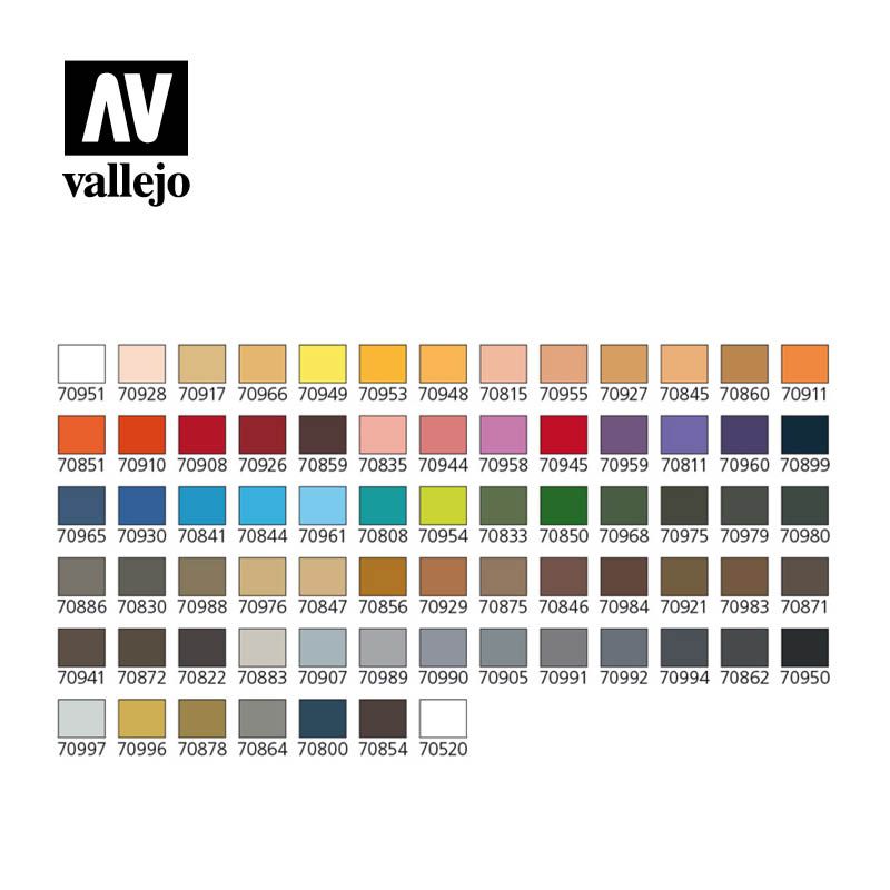 Vallejo Model Colour - Plastic Case 72 Combinations + Brushes