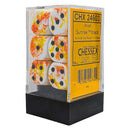 Chessex: 16mm D6 Dice Block - Brush Sunrise and Black  | Available Now