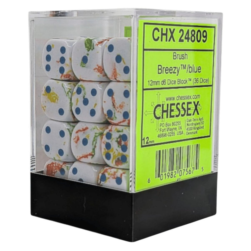 Chessex: 12mm D6 Dice Block - Brush Breezy and Blue | Available Now