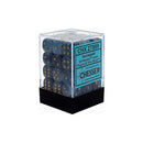 Chessex - Phantom 12mm D6 Dice - Teal/Gold