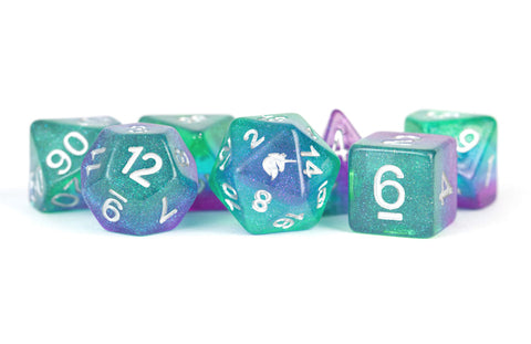 Fanroll: 16mm Resin Poly Dice Set - Unicorn Aurora | Available Now