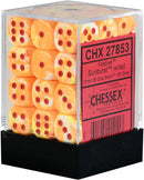 Chessex - Festive 16mm D6 Dice - Sunburst /red (12 dice set)