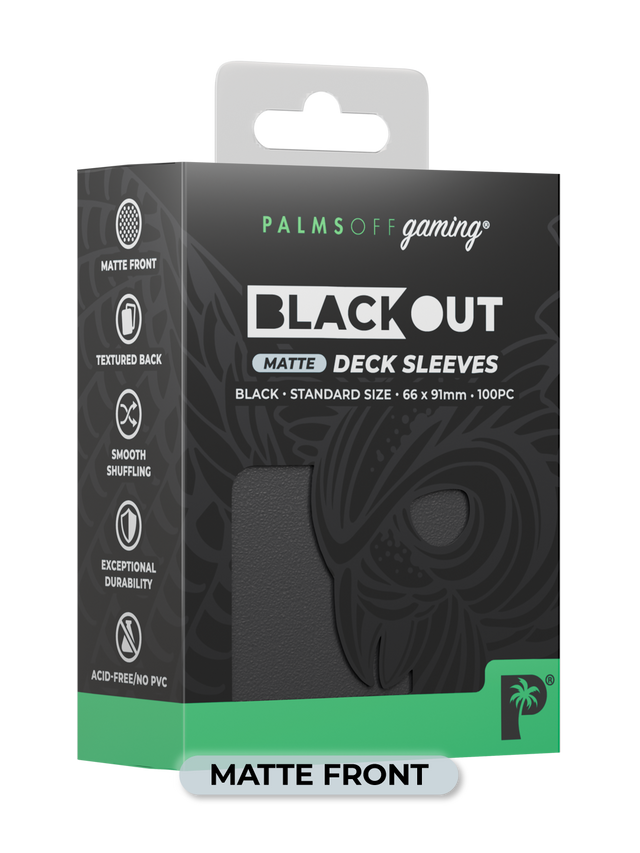 Palms Off Blackout Deck Sleeves (100) Black (Matte Front)