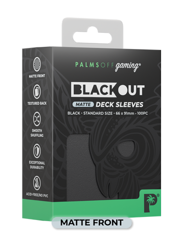 Palms Off Blackout Deck Sleeves (100) Black (Matte Front)