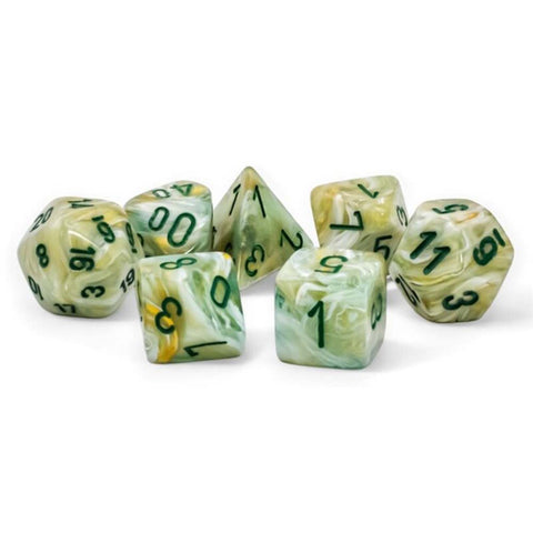Chessex: Minihedral - Marble Green/Dark Green | Available Now