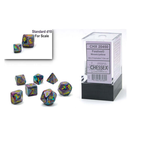 Chessex: Miniherdral - Festive Mosaic/Yellow | Available Now