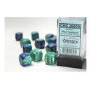 Chessex: 16mm D6 Dice Block - Gemini Blue-Teal/Gold | Available Now