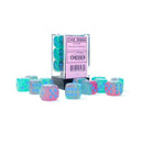 Chessex: 16mm D6 Dice Block - Gemini Gel Green-Pink/Blue Luminary| Available Now