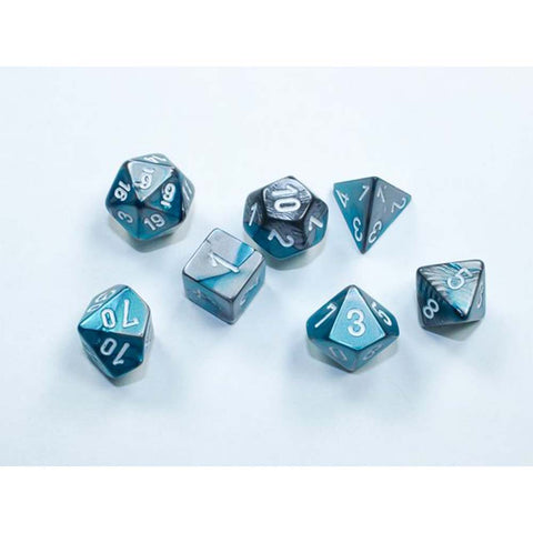 Chessex: Minihedral - Gemini Steel-Teal/White | Available Now