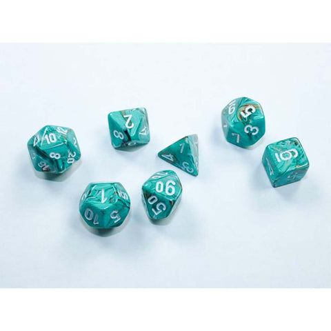 Chessex: Minihedral - Marble Oxi-Copper/White | Available Now