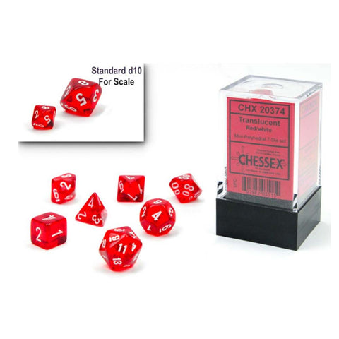 Chessex: Minihedral - Translucent Red/White | Available Now