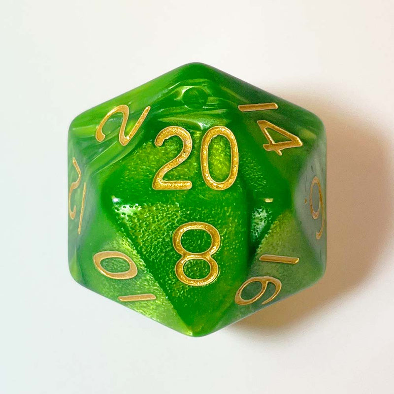 Metallic Dice Games: Mega Acrylic d20 - Combo Attack Green | Available Now