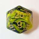 Metallic Dice Games: Mega Acrylic d20 - Combo Attack Black/Yellow | Available Now