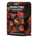 Dragon Storm Inclusion Resin Dice Set: Red Dragon